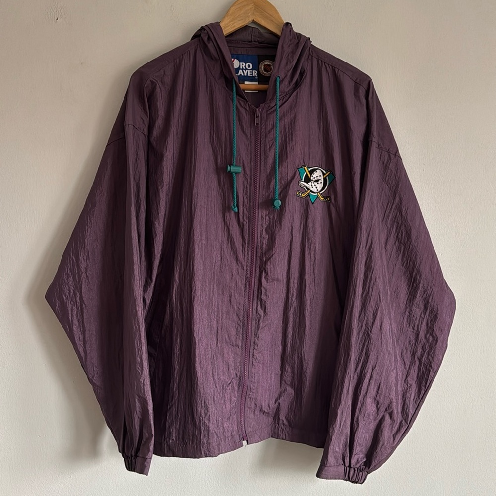 Vintage Anaheim Ducks Windbreaker Jacket / Large / 90s / Pro Player / NHL